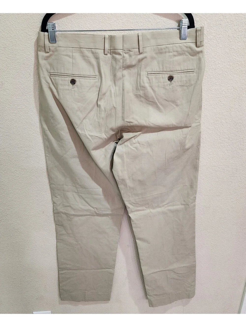 J.Crew Thompson Mens 34x32 Beige Khaki Chinos Cotton Blend Stretch Dress Pants